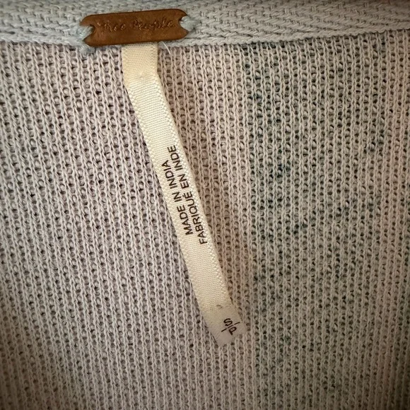 Free People Baja Sweatshirt Oversized V Neck Striped Printed Hoodie Tunic Top S - Picture 6 of 15